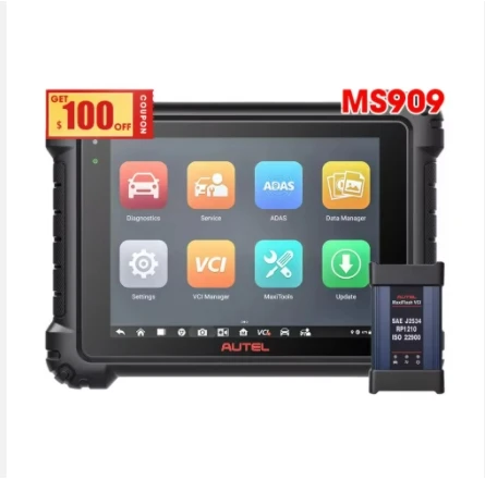 2024 оригинальный Autel Maxisys MS909 полный диагностический планшет с MaxiFlash VCI ECU программирование Автомобильный сканер