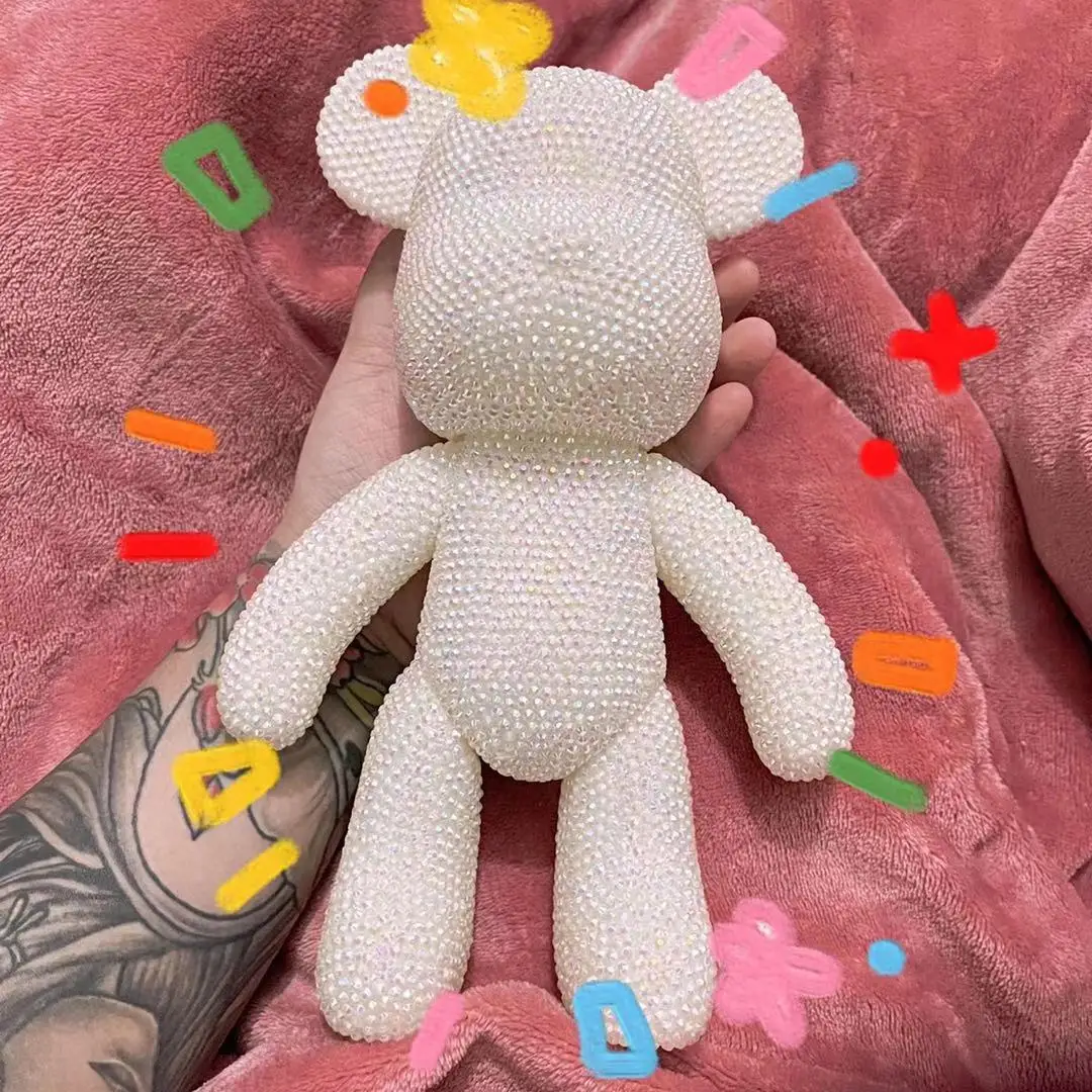 18cm/23cm/33cm/53cm/72cm Hot DIY Handmade Diamond Painting Violent Bear With Glue Pencil Gems Little Tray Toolkits