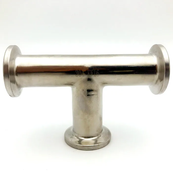 Stainless Steel 304L 316L Vacuum Pipe Fittings KF25 KF40 KF50 Equal Tee Flanges