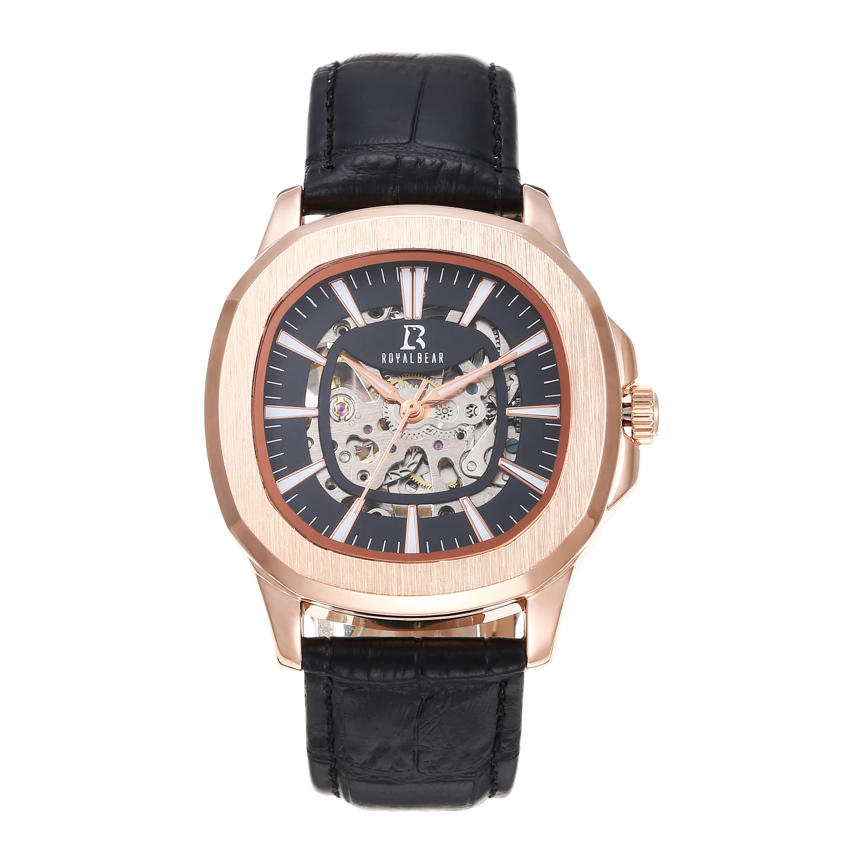 Fashion Luminous Gear Movement Design Male Mechanical Skeleton Wrist Watch