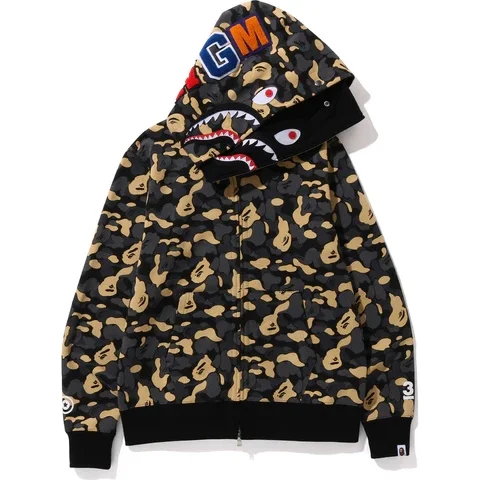 New Arrival Fashion Brand APE Shark New York Madison Avenue 3RD Anniversary Double Hat Hoodies For Men and Women With Asian Size