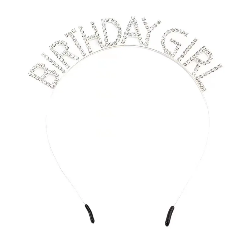 Wholesale Girl Hair Accessories For Birthday Party Metal Rhinestone Birthday Girl Letter Headband For Birthday Gift