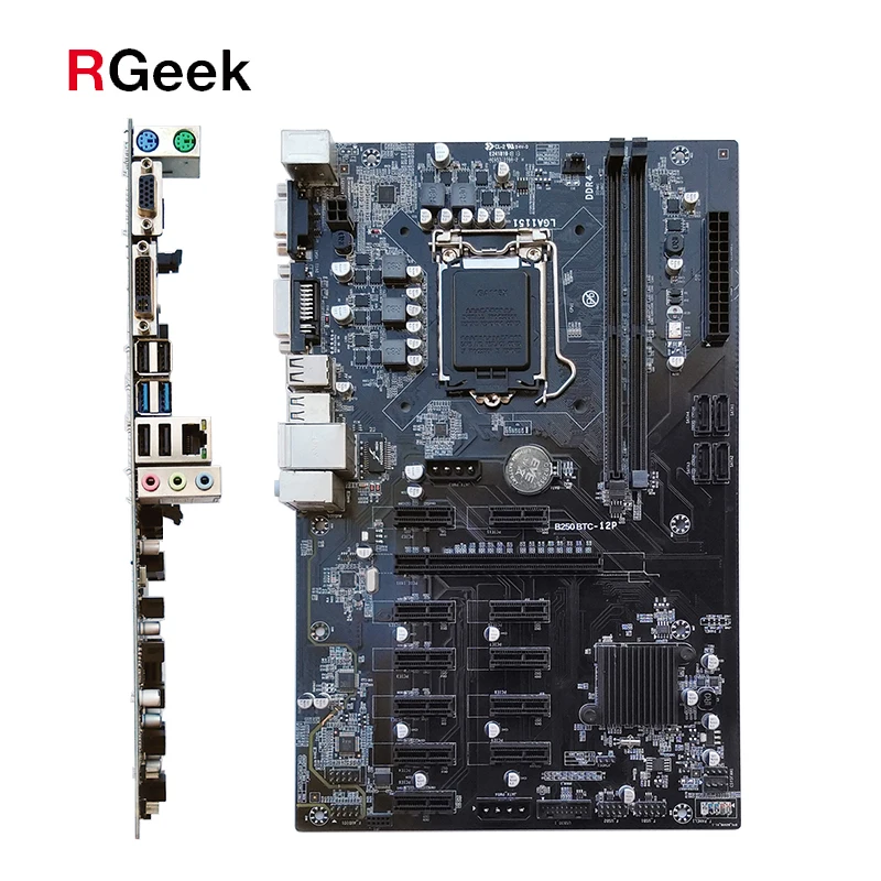  Материнская плата RGEEK BTC_B250B V1.0 12P 1X с поддержкой 12