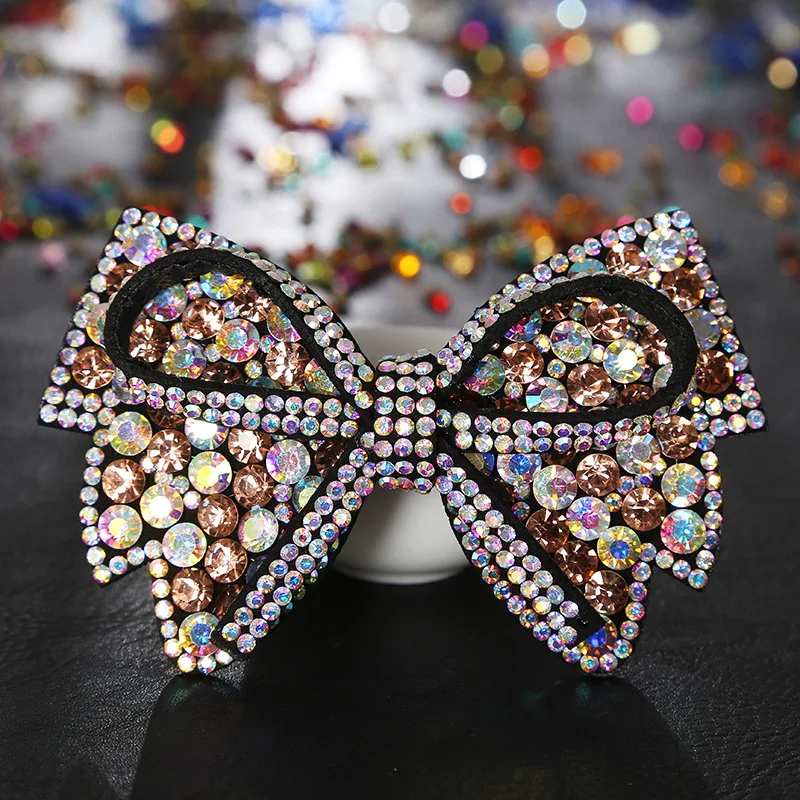 HX-322 с украшением в виде кристаллов; Ботильоны форма заколки для волос разноцветными стразами заколка стиль экокожа (полиуретан) цветочным принтом женские аксессуары девочек