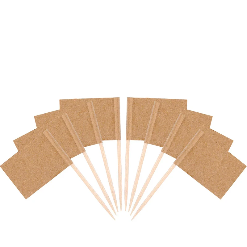 Flag Toothpicks Brown Blank Flag Toothpicks Labeling Blank Picks Blank Kraft Toothpick Flags