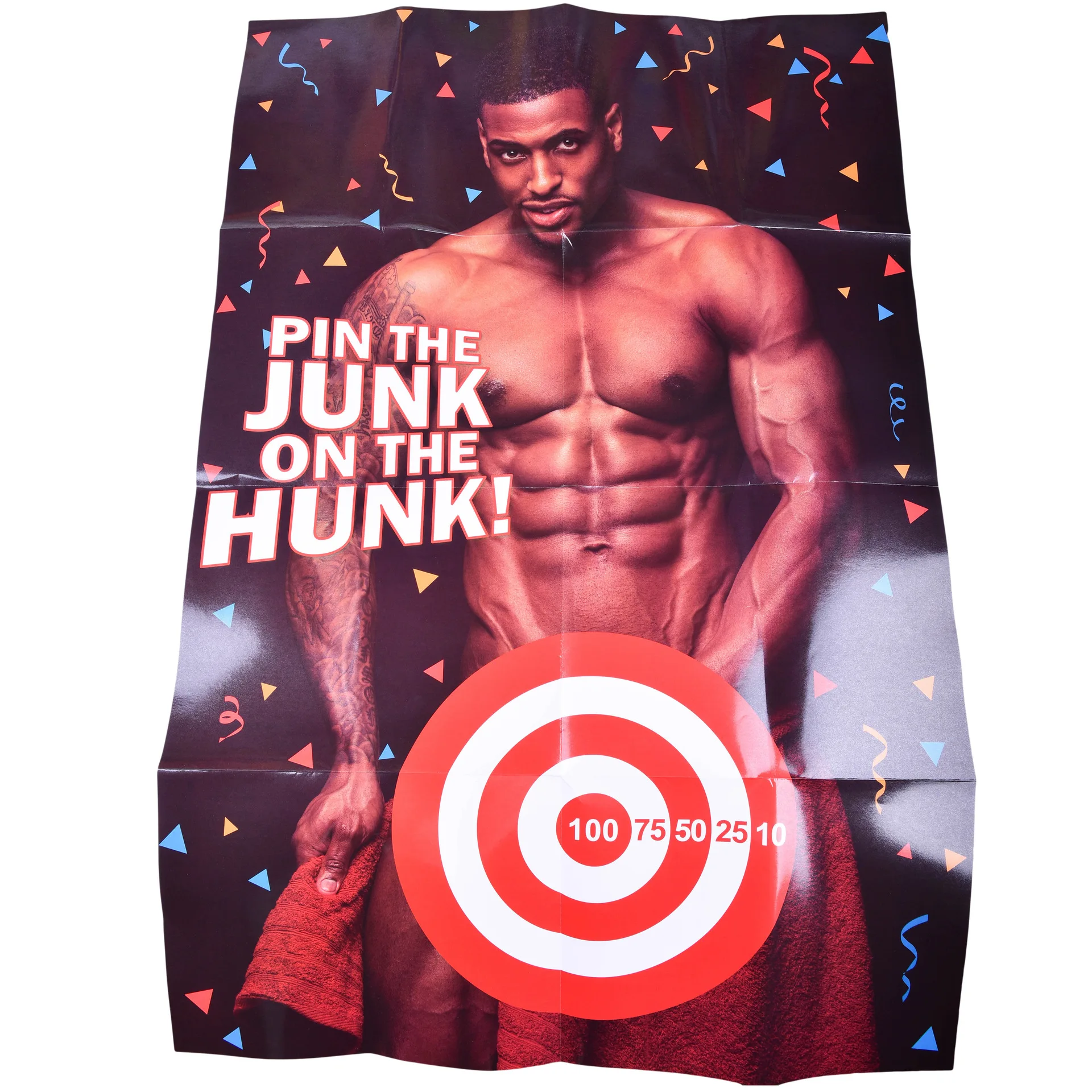 Hen Night Bachelorette Pin Junk  On The Hunk Hen Party Wall Sticker Fun eye patch poster