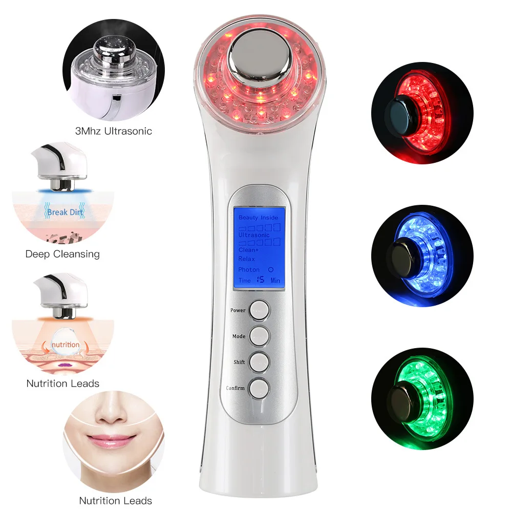 Personal RF EMS LED Beauty Machine Face Slimming Wrinkle Removal Skin Care Device vibrating hand massage