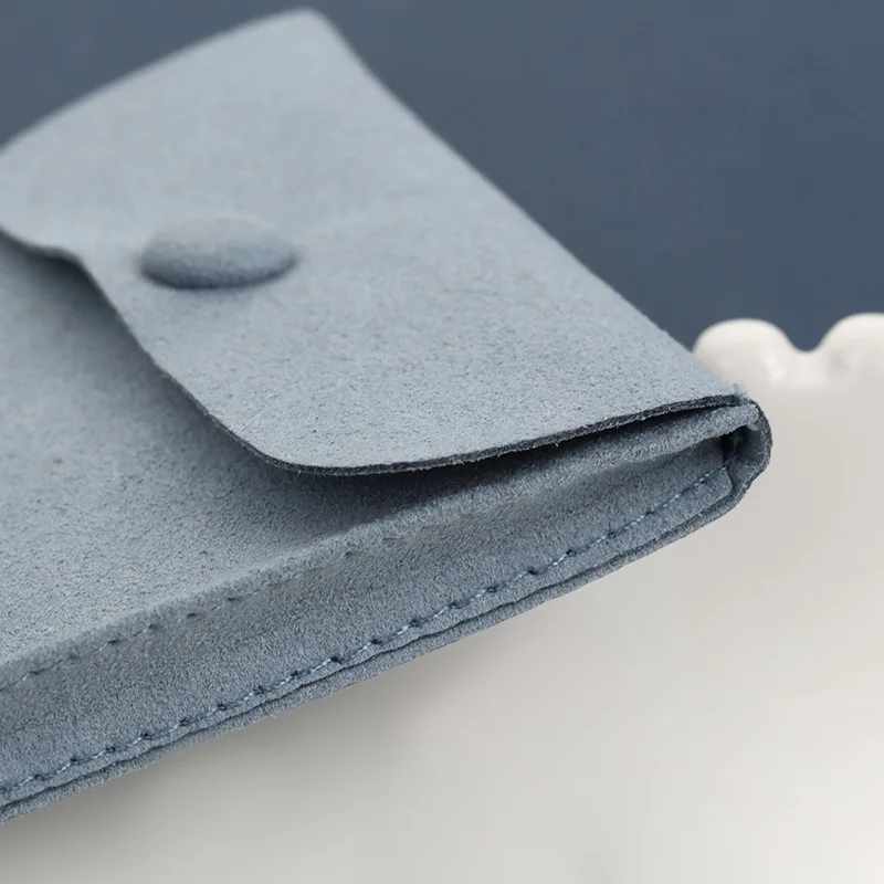 2023 Wholesale Necklace Jewelry Gift Bags Velvet Small Envelope Flap Suede Microfiber Jewelry Pouch Bag