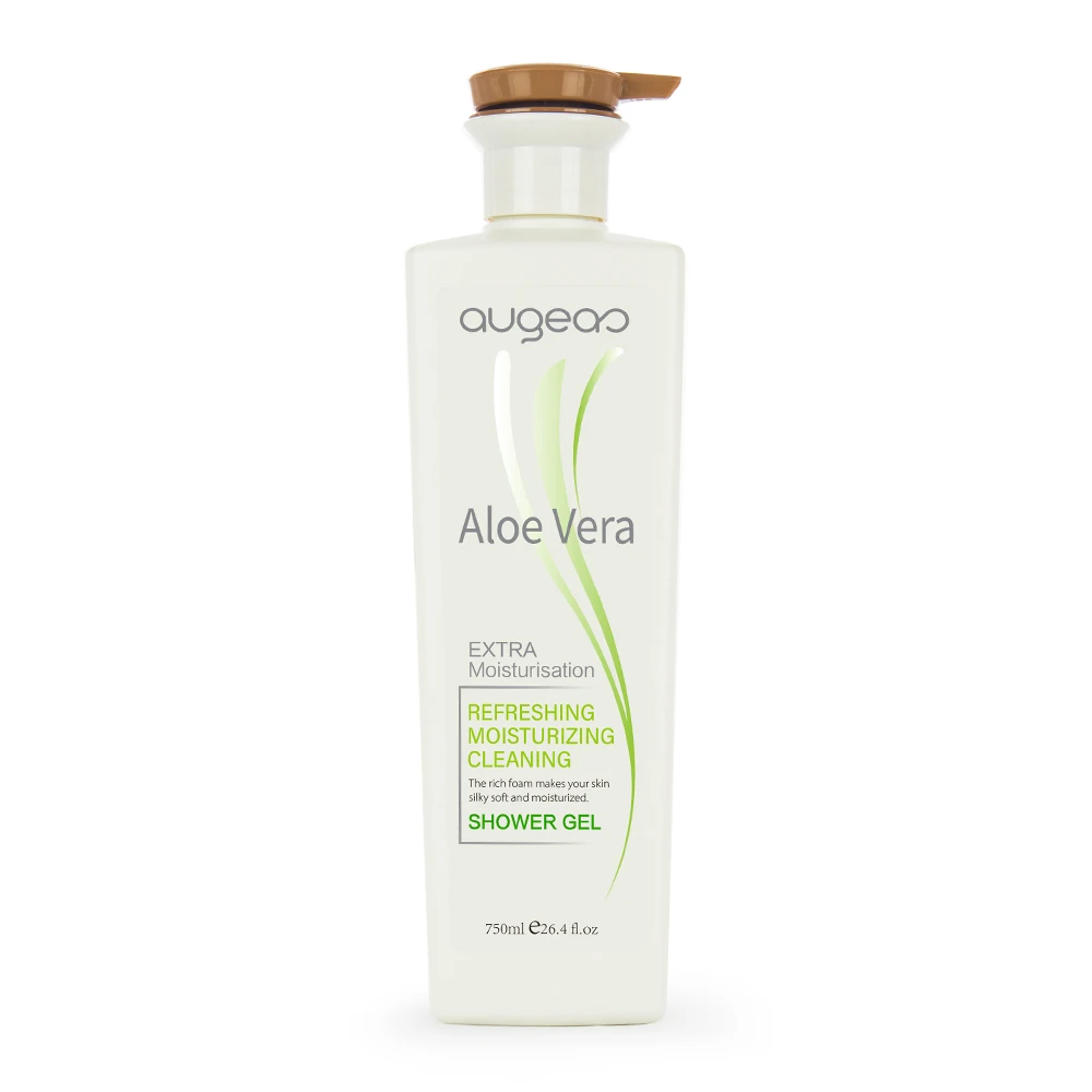 750ML in stock wholesale China manufacturer aloe vera organic perfume lightening bath natural private label whitening shower gel