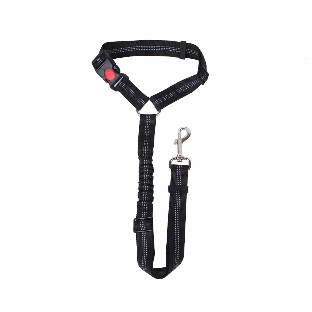 Pet products car seat belt dog leash with buffer elastic reflective safety rope leash dog rope