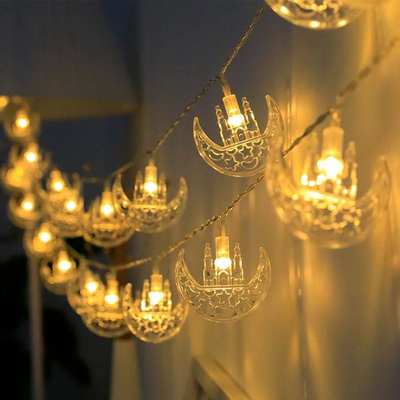 EID Mubarak String Light Ramadan Kareem LED Fairy Lights Moon Star LED Light Ramadan Decoration