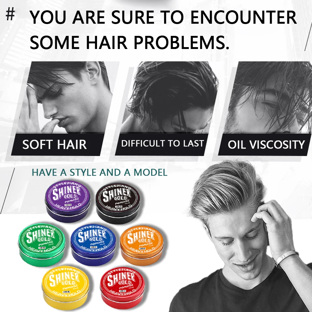 Low MOQ private label alcohol free fashion hairl best fashion clay gel pomade men styling hair wax for hair