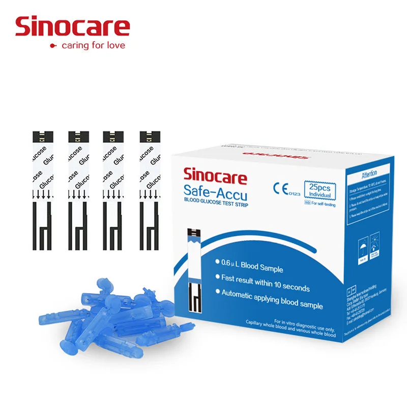  Sinocare Diabetic Test Strips Manufacturer Blood Sugar Wholesale 50 Pcs For Safe