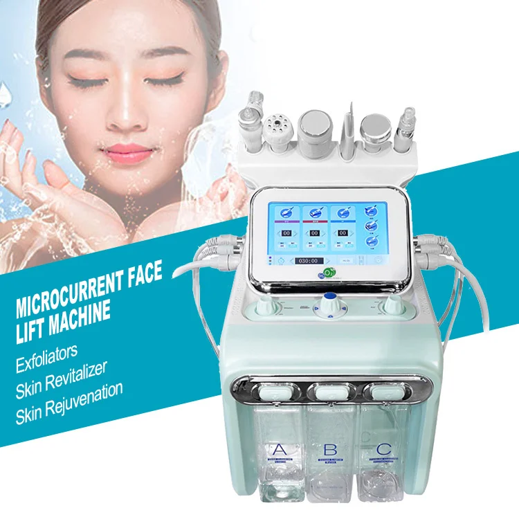7 In1 Water Oxygen Jet Peel  Diamond Tip Dermabrasion  Facial Conductive Gel FacialCleaning Facial Moisturizing Machine