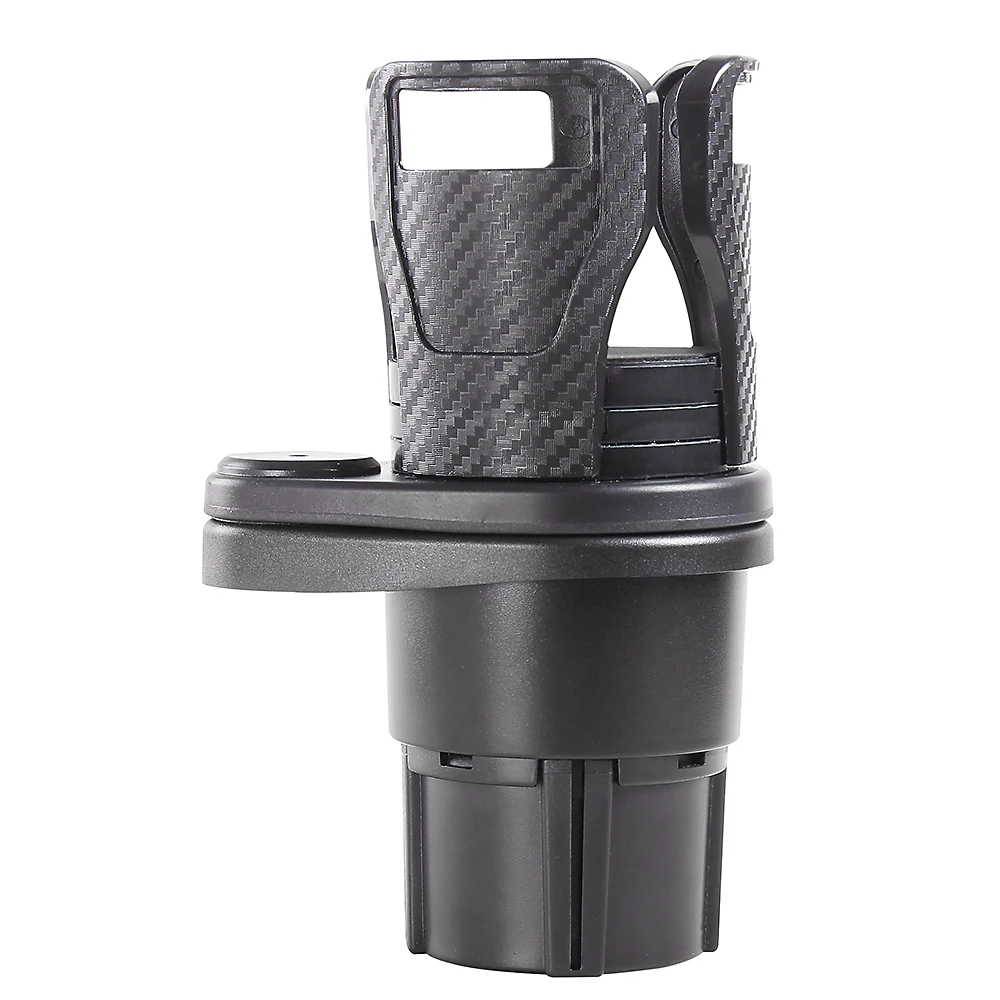 2 in 1 Multifunctional Universal Plug-in Car Cup Holder Extension Adapter 360 Degree Rotation Adjustable Base Fixed Storage Rack