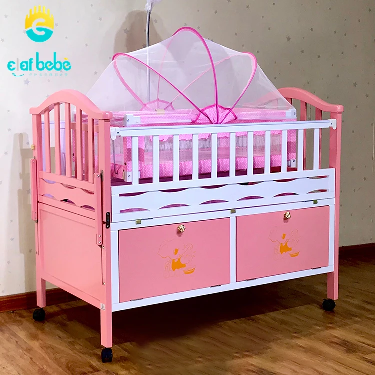 Multifunctional Solid Wood Pine Made Alone Cribs /Baby Cribs For Single