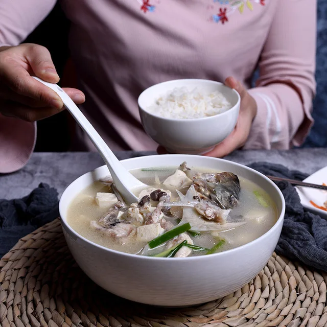 Custom logo restaurant hotel 4/4.5/5/6/7/8/9 inch plain white round porcelain dinner rice soup ceramic bowls