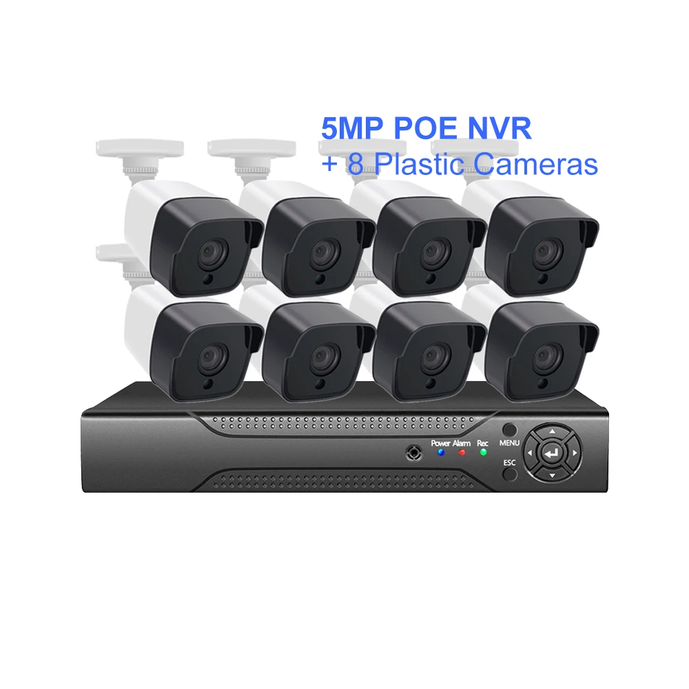 8-канальный сетевой видеорегистратор камера системы наблюдения nvr poe камера 5mp HD видео запись днём и ночью умный ИК инфракрасный