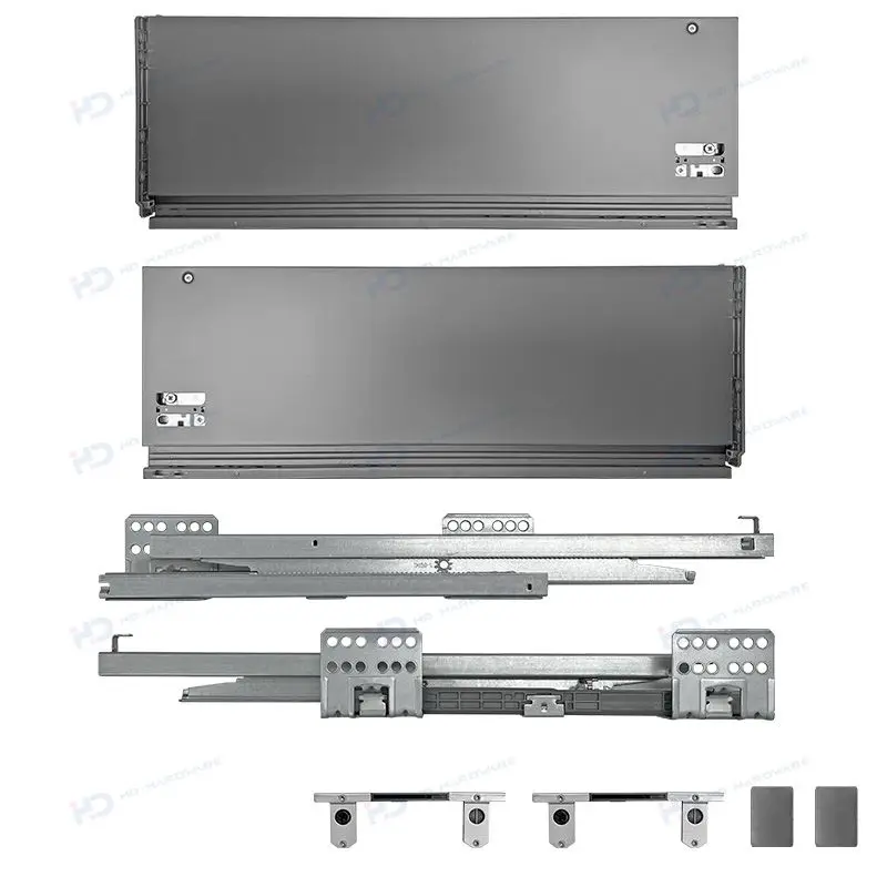 Furniture hardware Double wall drawer box with 3D adjustment concealed slides