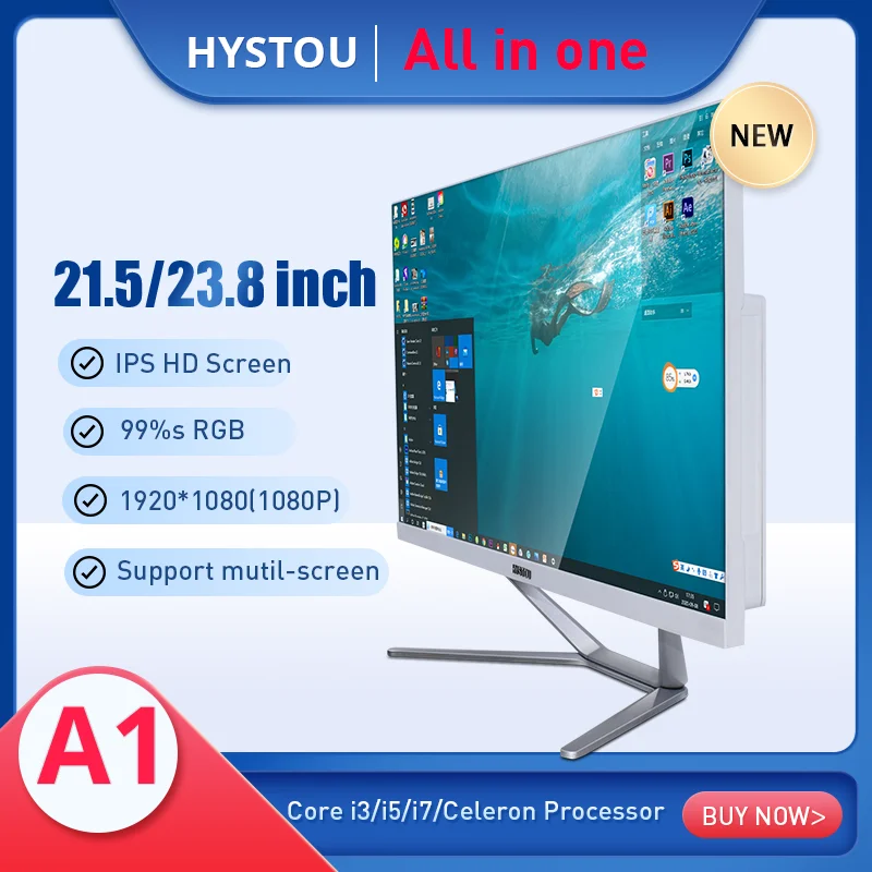 23 8 дюймовый настольный компьютер i7 8565u все в одном ПК с сенсорным экраном для