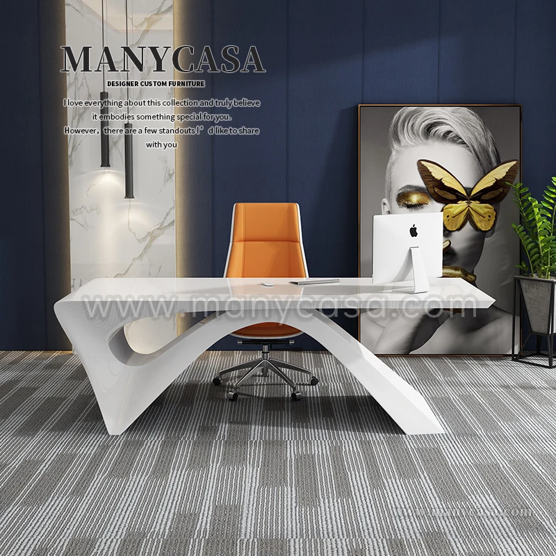 White leadership desk fashion president boss table modern creative chairman baking lacquer office furniture