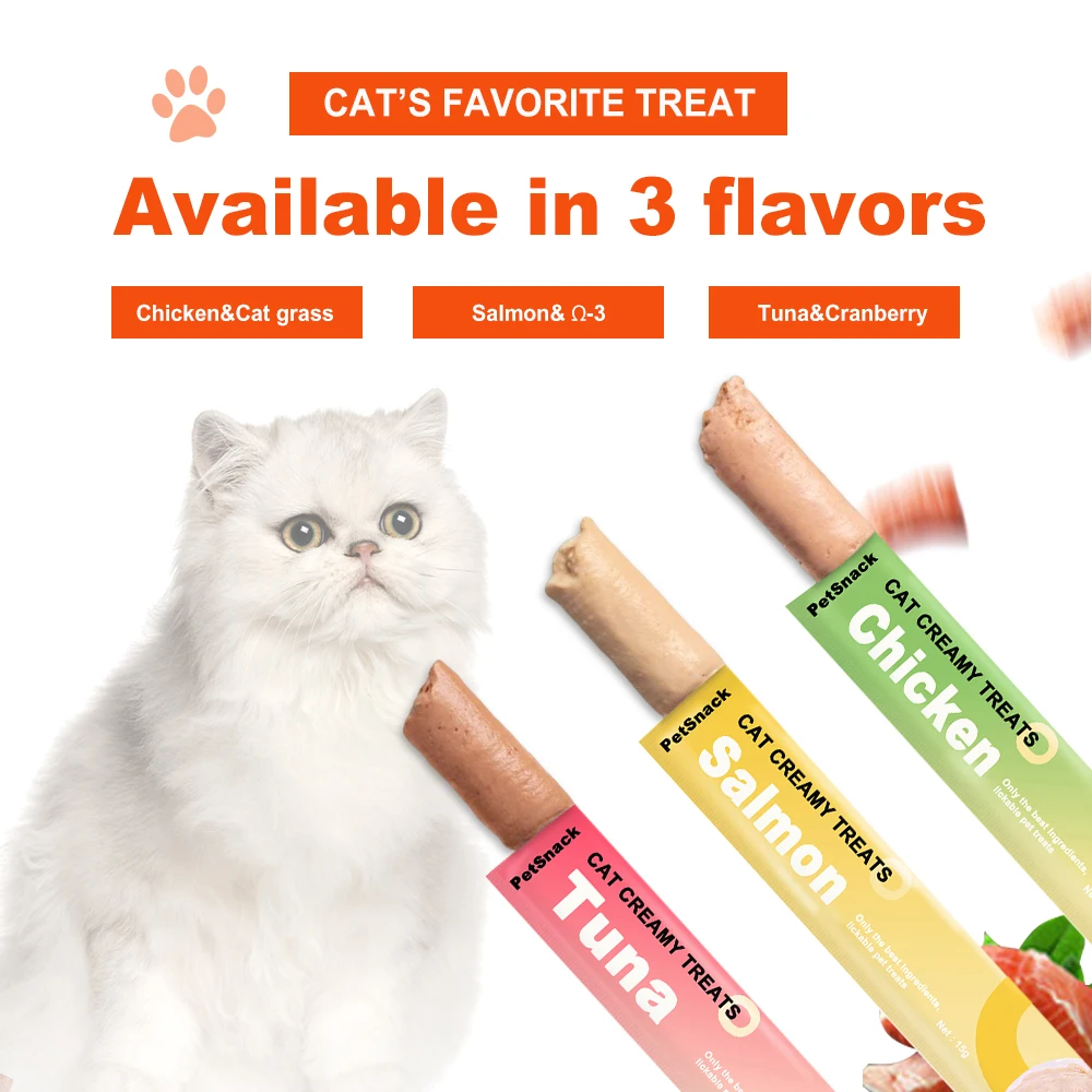 Cat Puree Chicken Cod Soft Oem Snacks Creamy Snack Cat Cat Wet Snack Licking Treat