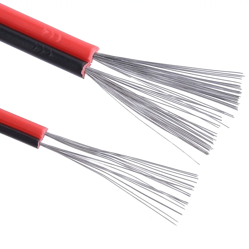 Красный и черный кабель 2468 20awg медный двухжильный параллельный питания постоянного