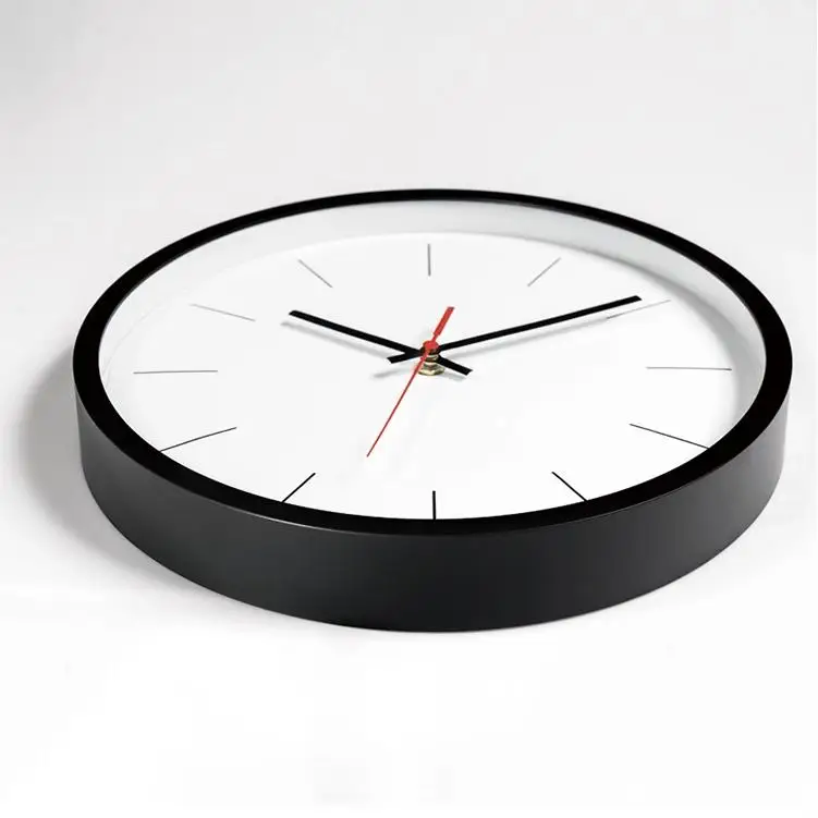 12inch promotion plastic wall clock with logo printing decorative modern wall clock home decoration