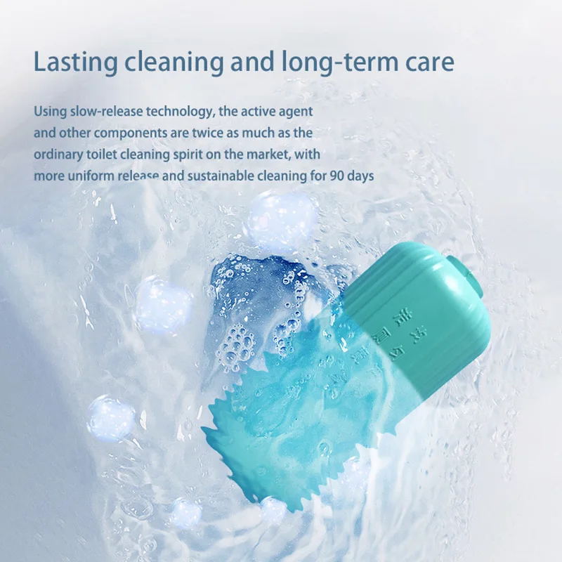 Cleaning Toilet Brush Bathroom Cleaning Toilet Silicone Bomb Cleaner Detergent Liquid Little Bear Toilet Cleaning Gel Blue 200g