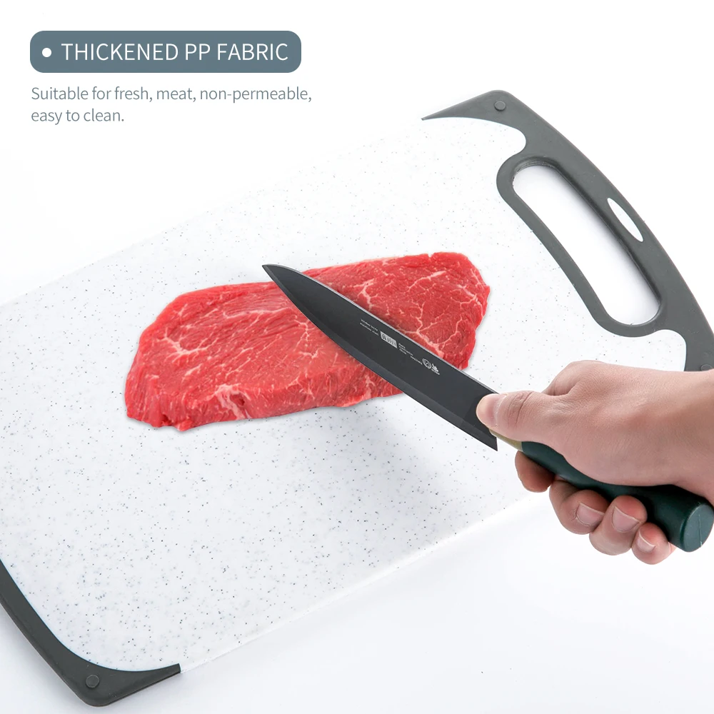 Высококачественная пластиковая разделочная доска из 3 предметов с ручкой для кухонных принадлежностей