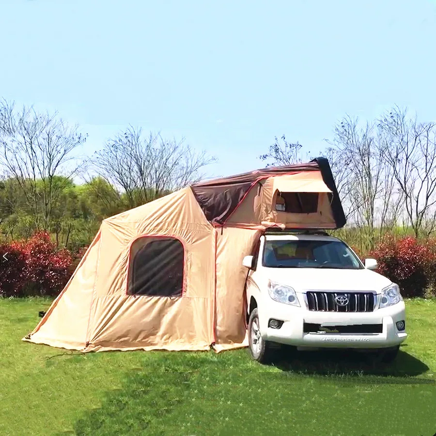 Top roof car tent 4 person hardshell roof-top-tent trailer camping tent with annex room