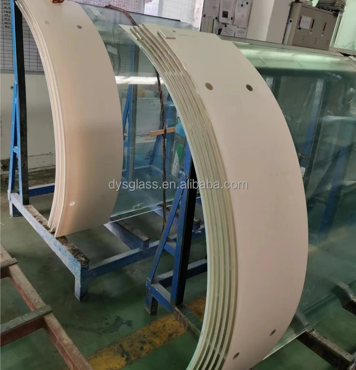17.52mm curved laminated glass 8 1.52 8 ESG clear low iron PVB SGP film bend tempered interlayer glass price per square meter