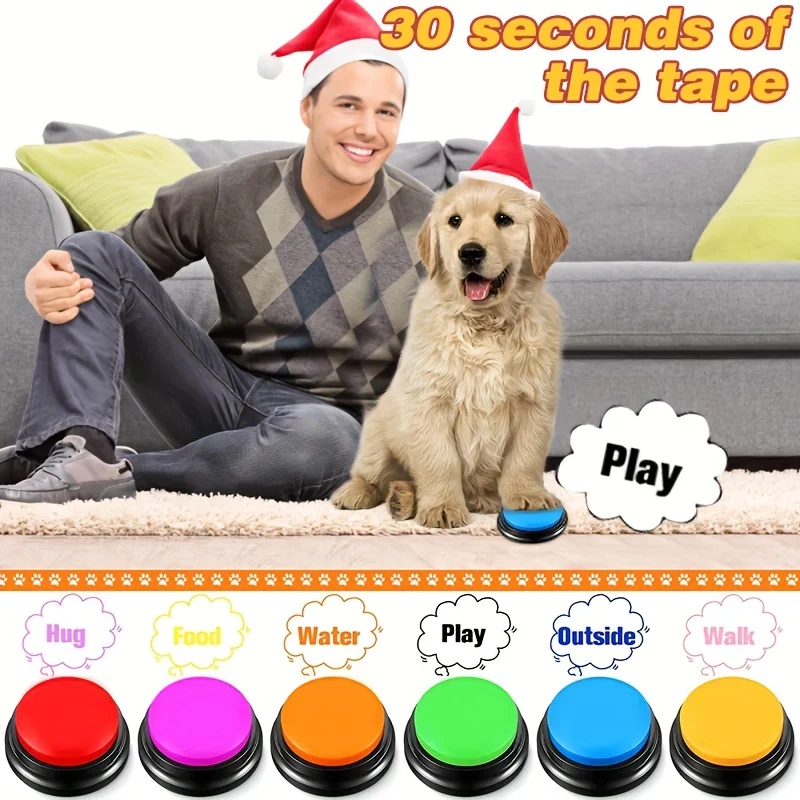 Top Seller Pet Dog Push Fluent Speaking Training recording Button Recording Pet Learning Resources