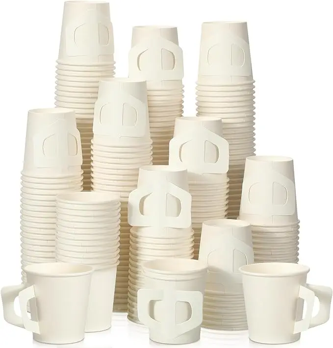 coffee paper cup with handle  cup cake paper box packaging for hot drink biodegradable with lids