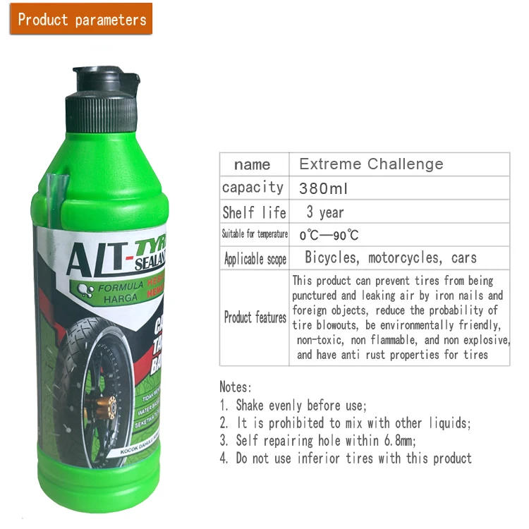 Non-toxic and latex free Tyre sealant Permanent car tire sealant motorcycle