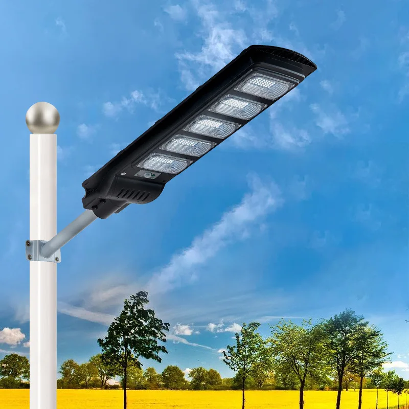 Commercial Public Induction Post Light 100w 200w Watt All In One LED Solar Street Light