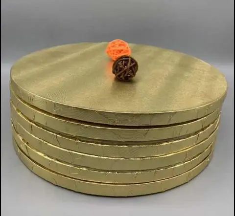 High quality 13 mm Thick Silver Compressed Cardboard Cake drum cake Board Round Shape High Quality silver cake drum