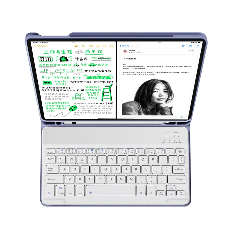 Smart Tablet Cases with BT Mini Keyboard Pen Slot Flip Leather Covers For Tablets For iPad 9.7 Air 2017/2018 Foldable Holder