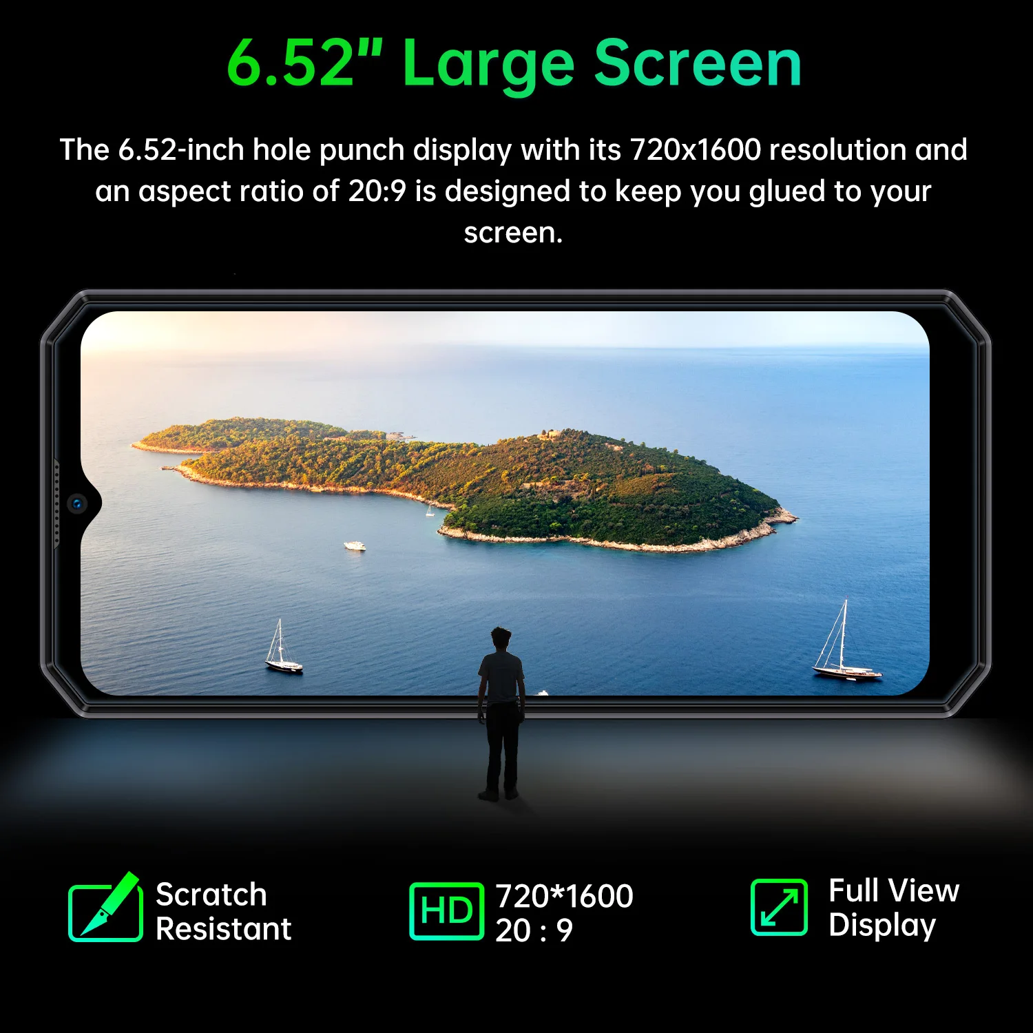  OUKITEL K15 плюс 6 52 '10000mAh смартфон 3 ГБ + 32 четырехъядерный процессор Android 10 0 Face ID разблокировать 13MP тройной камеры NFC мобильного