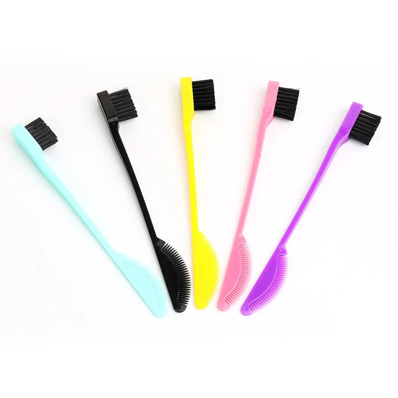 Hair Tools Custom fan shaped eyebrow brush Hair Edge Brush Private Label Edge Brush