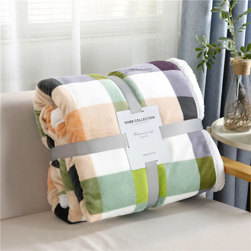 New Japanese Flannel Cozy  Plaid Printing Other Blankets For Winter