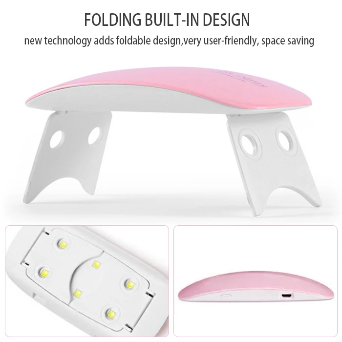 Flexible Pink Mini Sun Uv Portable Usb Interface Uv Lamp Nail Set With Gel Led Nail Lamp