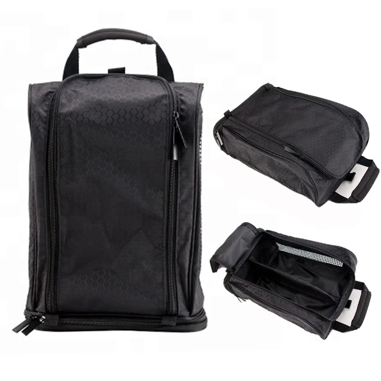 custom eco-friendly polyester gym sports net mesh shoe duffle bags boot box portable golf shoe bag for travel and competition