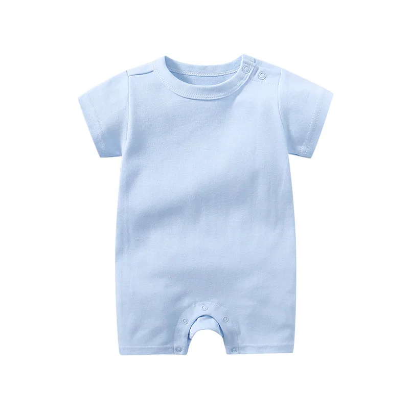 
Newborn baby clothes 100% Cotton solid round neck short sleeve baby romper baby bodysuit creepers 