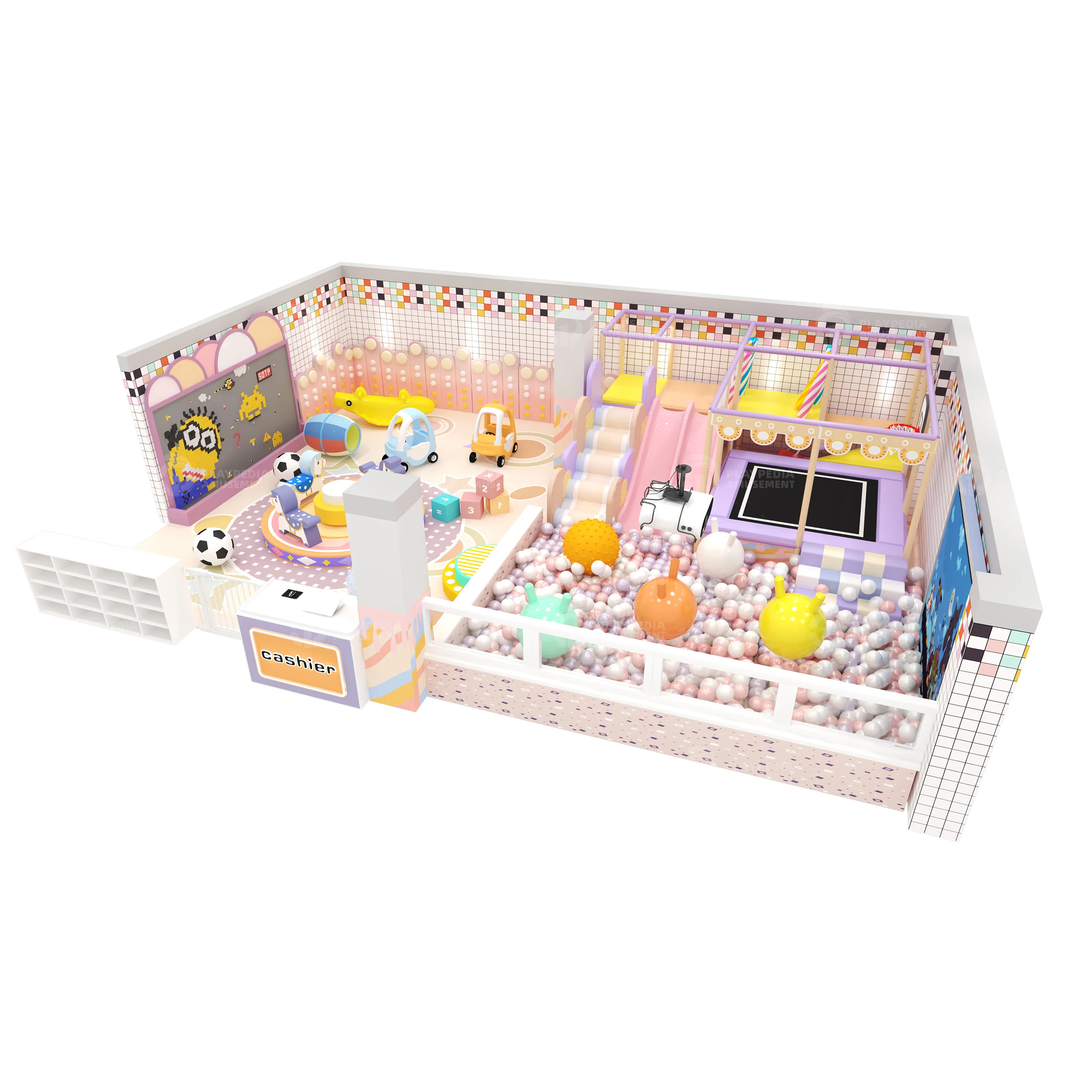 Custom Robot Theme Indoor Playground Sand Playground Slide for Kids