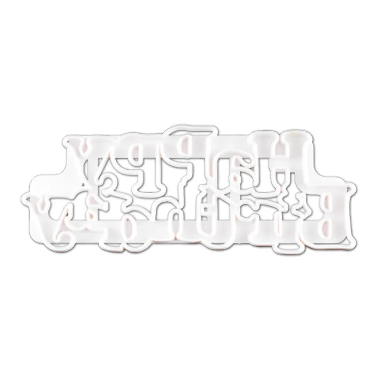 Happy Birthday Letter Shape Cutter Fondant Mould Kitchen Cake Tools Plastic Large Numbers Funny Cookie Cutters