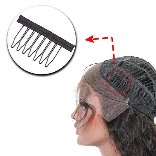 Cheap Steel 5 Teeth Wig Clips Black Stainless Wig Combs For Wig Caps