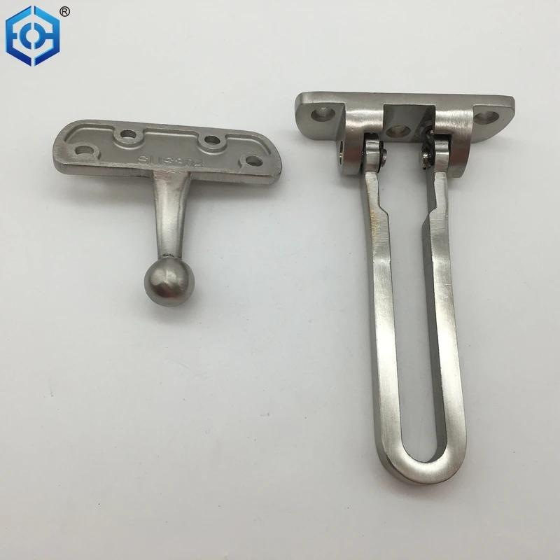 Stainless Steel Security Door Guard Gate Latches Swing Bar Door Lock Door Chain Burglar