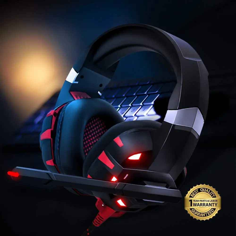 
2021 New Arrival 7.1 Channel Virtual Gaming Headset with Mic LED Light for PC Gamer for Playstation 4 