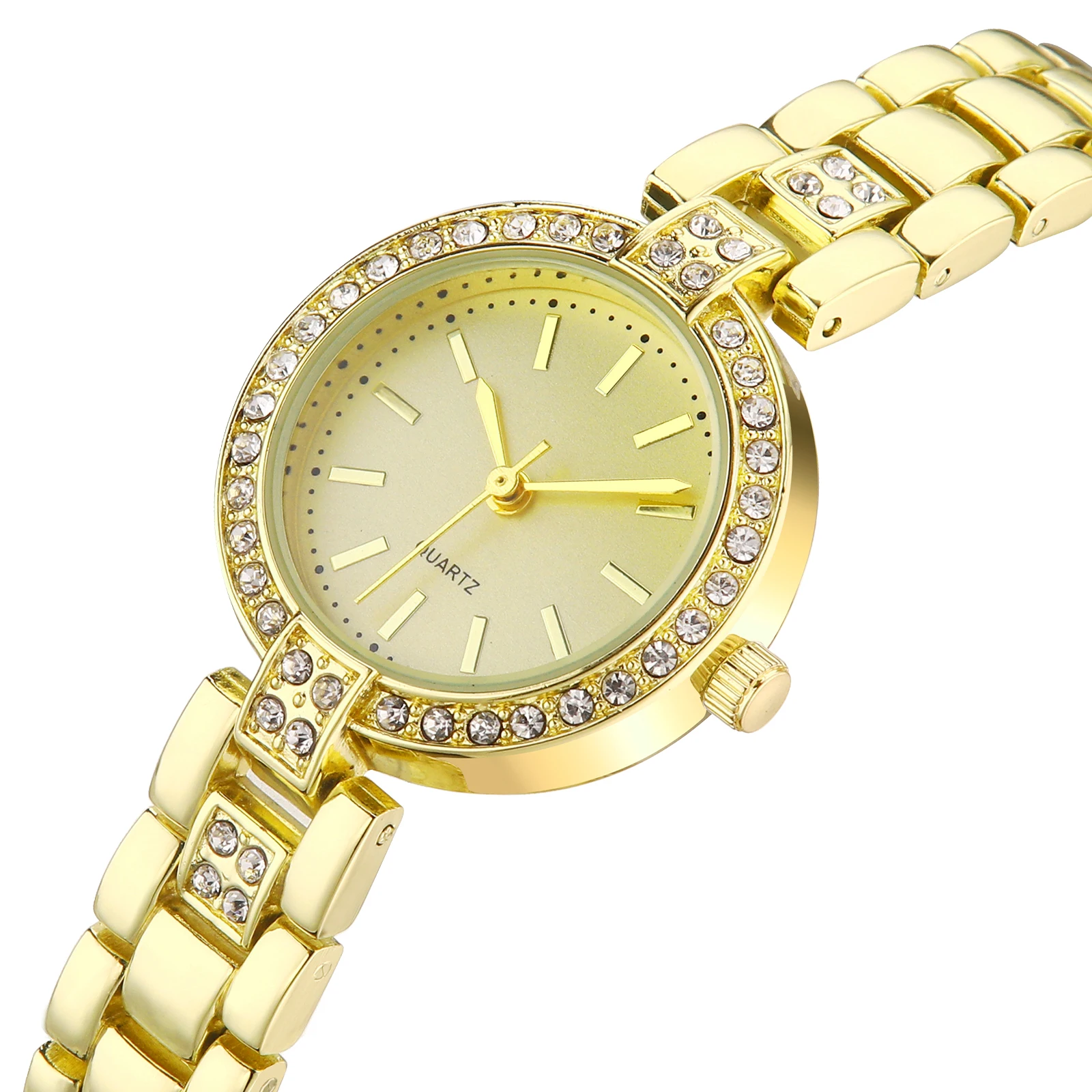 Luxury Women Watch Quartz Movement Mesh Band Wristwatches For Women Gold Watch Wholesale Small Elegant Case
